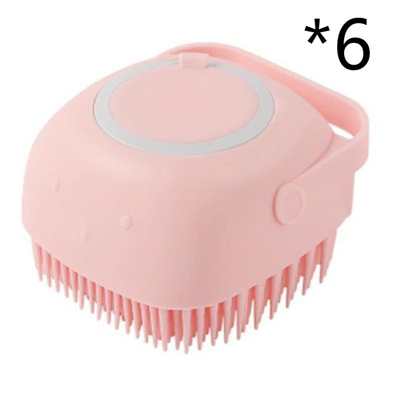 Silicone Pet Bath Shampoo Compartment Brush - Haven Home Goods