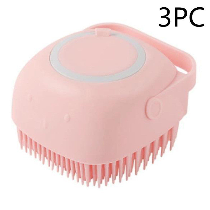 Silicone Pet Bath Shampoo Compartment Brush - Haven Home Goods