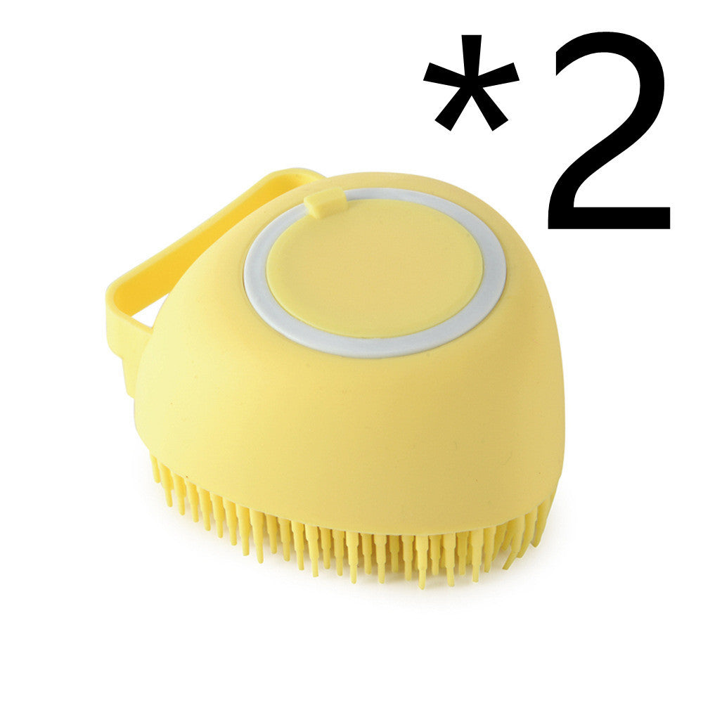 Silicone Pet Bath Shampoo Compartment Brush - Haven Home Goods