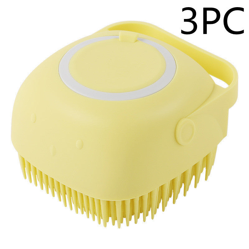 Silicone Pet Bath Shampoo Compartment Brush - Haven Home Goods