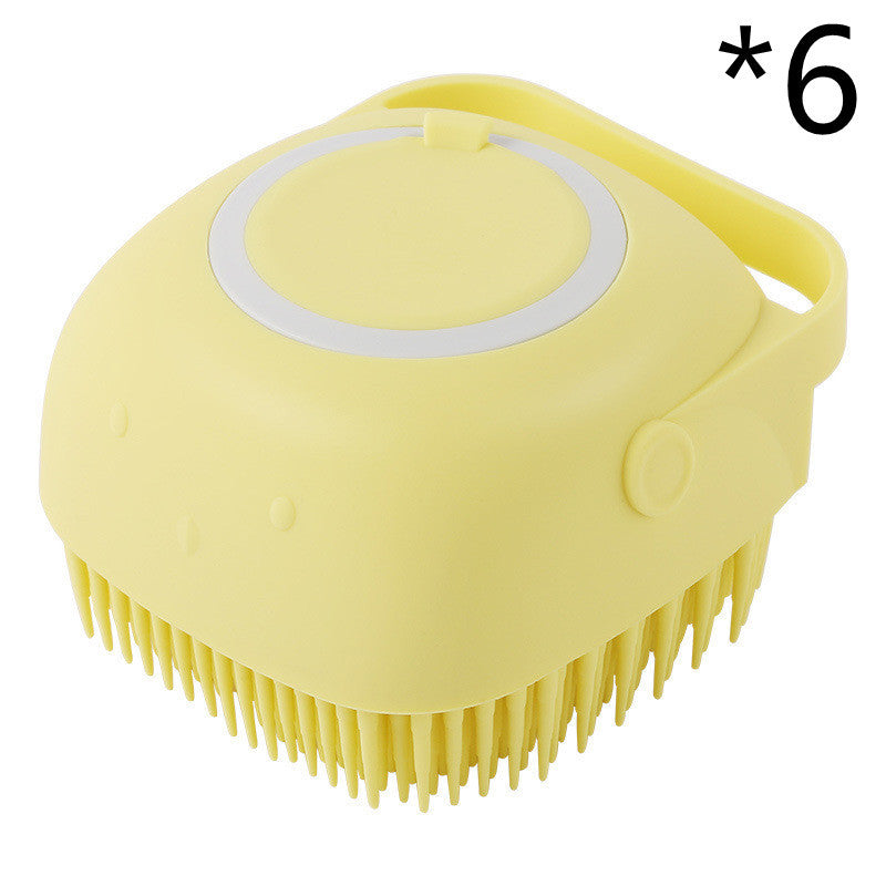 Silicone Pet Bath Shampoo Compartment Brush - Haven Home Goods