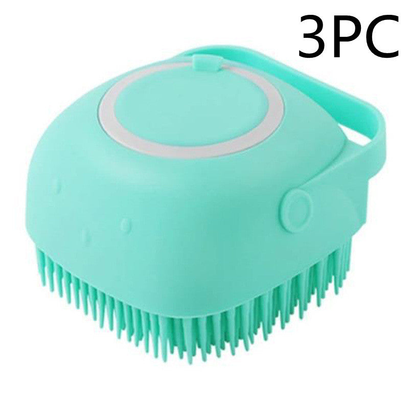 Silicone Pet Bath Shampoo Compartment Brush - Haven Home Goods