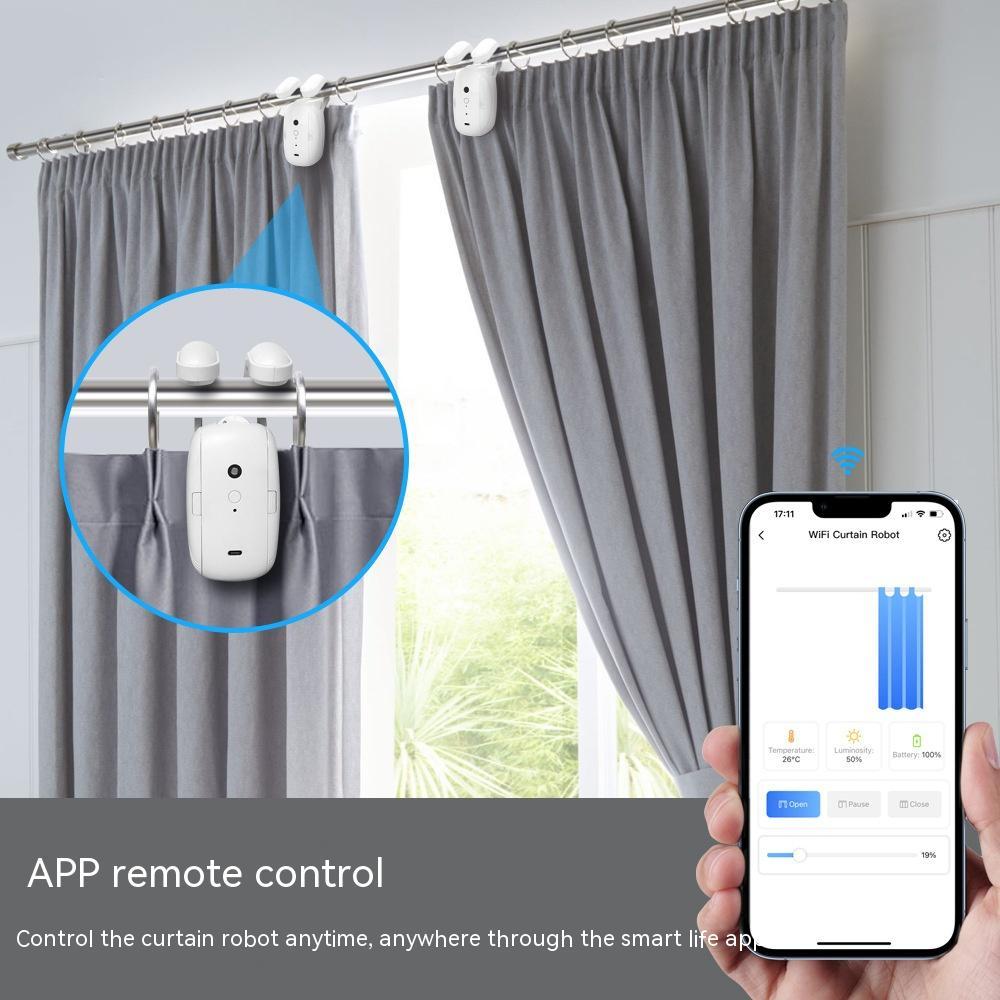 Wifi Curtain Robot Smart Home Roman Rod Electric Curtain Companion - Haven Home Goods