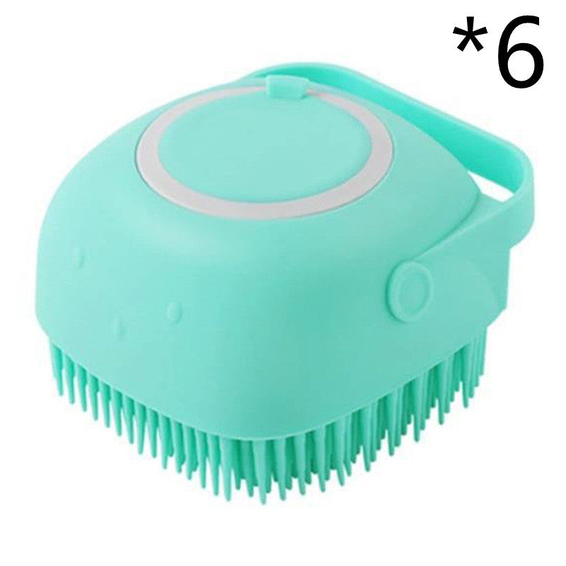 Silicone Pet Bath Shampoo Compartment Brush - Haven Home Goods