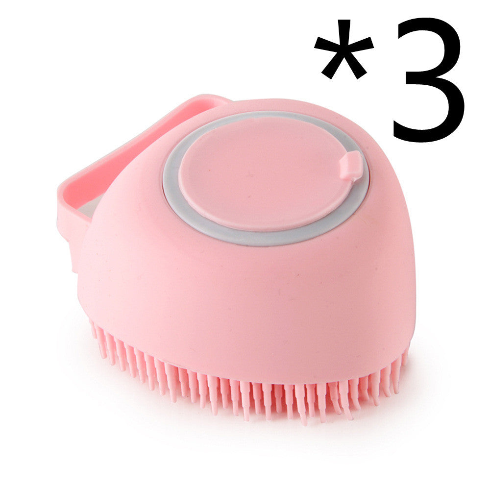 Silicone Pet Bath Shampoo Compartment Brush - Haven Home Goods