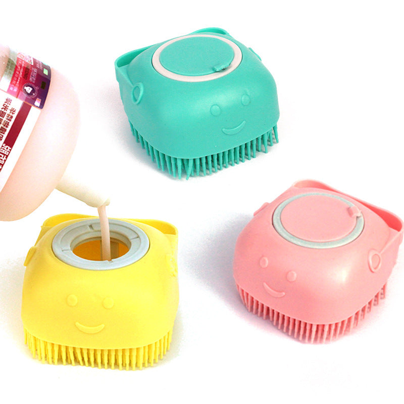 Silicone Pet Bath Shampoo Compartment Brush - Haven Home Goods