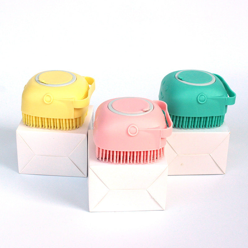 Silicone Pet Bath Shampoo Compartment Brush - Haven Home Goods