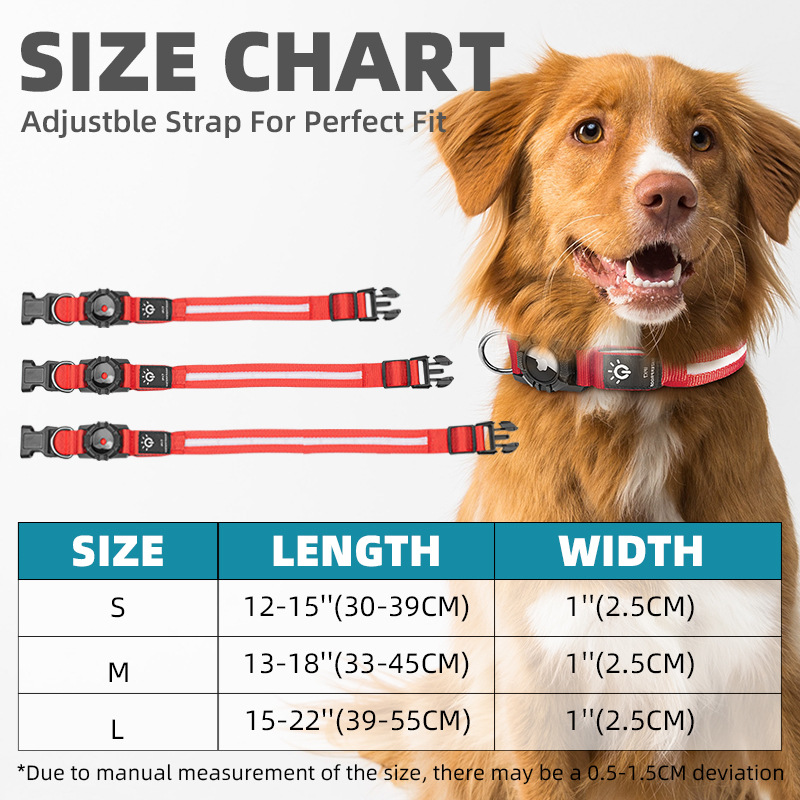 LED Dog Collar with AirTag Holder - Haven Home Goods