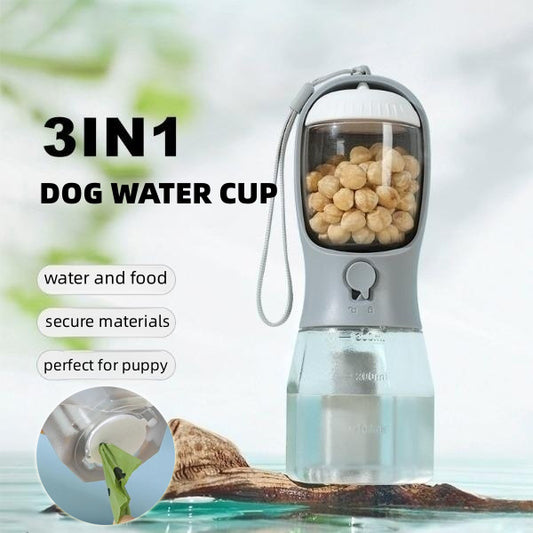 Dog Water Cup Drinking Food Garbage Bag Three-in-one Portable Small Multi-functional Pet Cups - Haven Home Goods