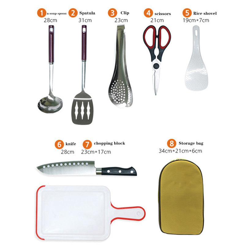 8pcs Cooking Utensil Set Travel Organizer - Haven Home Goods