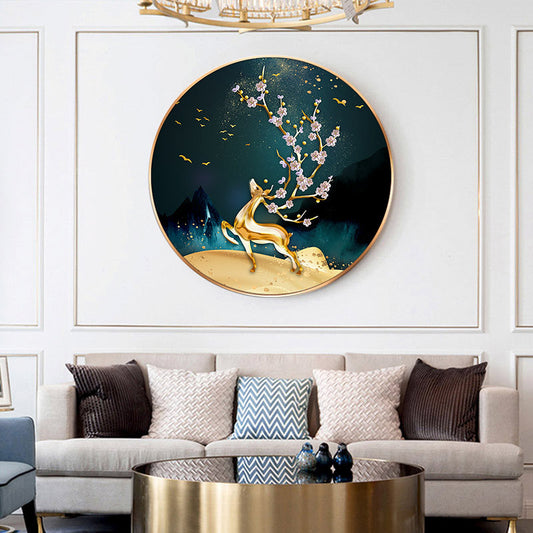Diamond Painted Deer Crystal Living Room Canvas